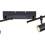 Schwarze Paul Neuhaus LED-Deckenleuchte Barik mit 4 schwenkbaren Spots und LED-Leiste.