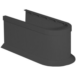 Badmobil Siphonverkleidung in Schwarz für Badmöbel, zur Abdeckung von Siphon und Rohren.