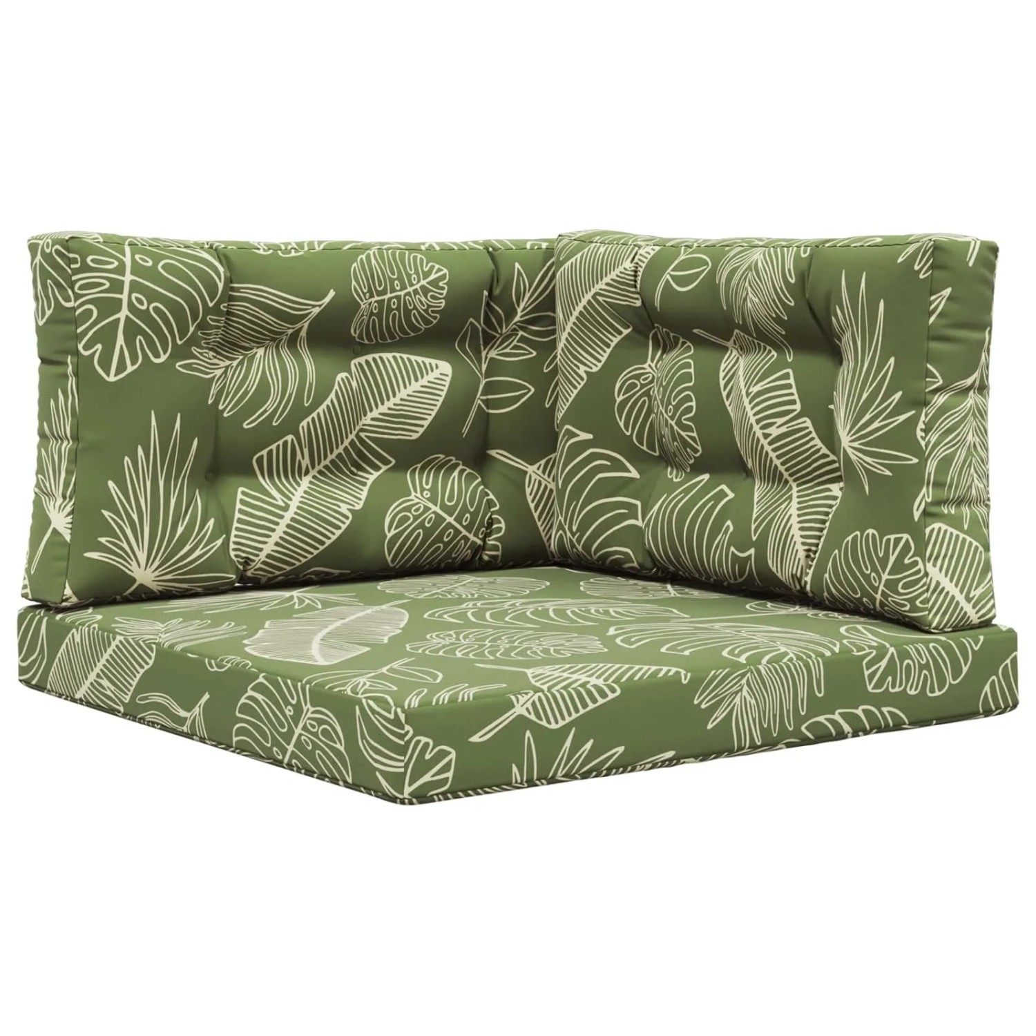 vidaXL Sofakissen für Draußen 3-Tlg Blattdesign Polyester 900894