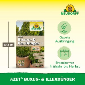 Neudorff Azet Buxus- und Ilex-Dünger 1 kg Packung für Buchsbaum, Ilex und andere Immergrüne.