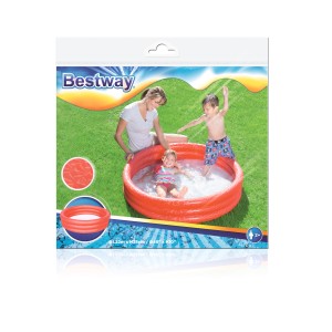 Bestway Planschbecken, Ø 122 cm, mit spielenden Kindern im Garten.