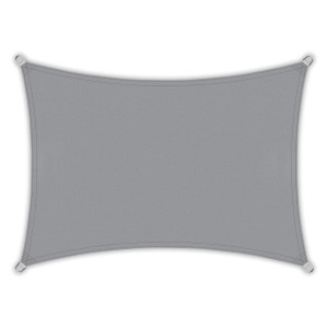 Rechteckiges, hellgraues Toldoro Sonnensegel 4,5x3,5m aus HDPE mit UV-Schutz für Garten und Terrasse.