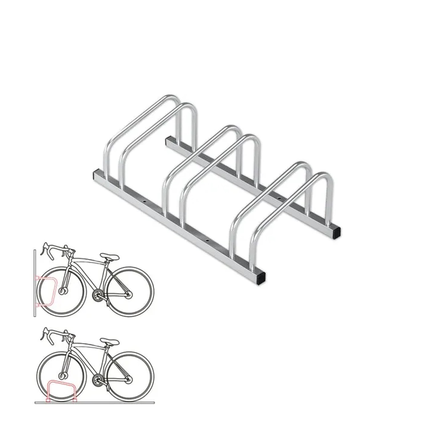 Karat Fahrradstnder Silber Garage Wand- & Bodenmontage fr 3 Fahrrder  kaufen bei OBI