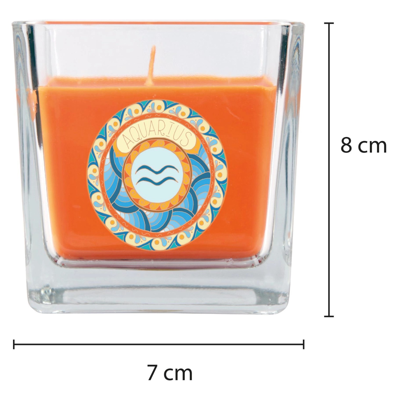 HS Candle Duftkerze im Glas, Sternzeichen Wassermann, Honigmelone, 50 Stunden Brenndauer.