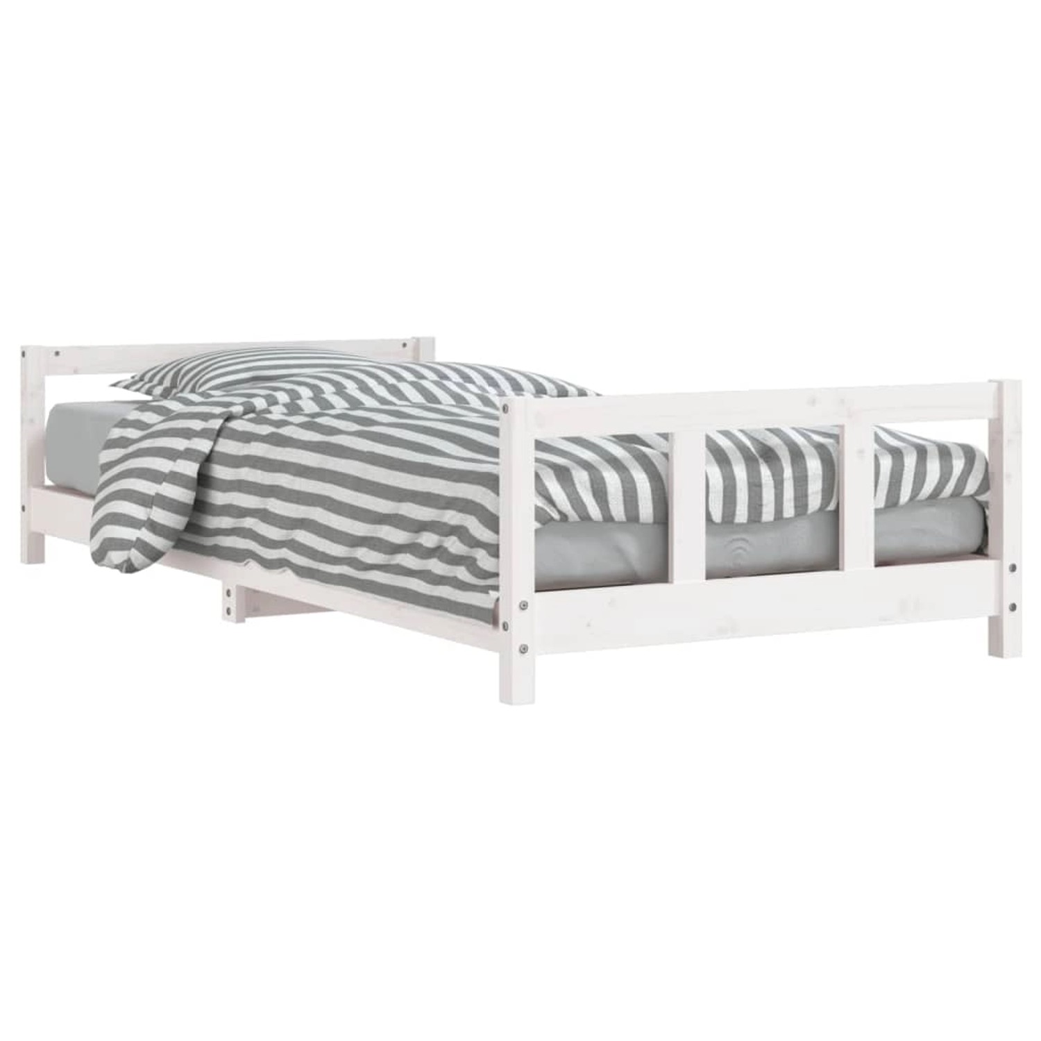 vidaXL Kinderbett Weiß 90x190 cm Massivholz Kiefer 834433 günstig online kaufen