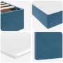 vidaXL Bett mit LED-Lichtleisten Dunkelblau 200 x 200 cm Samt 3371607_15