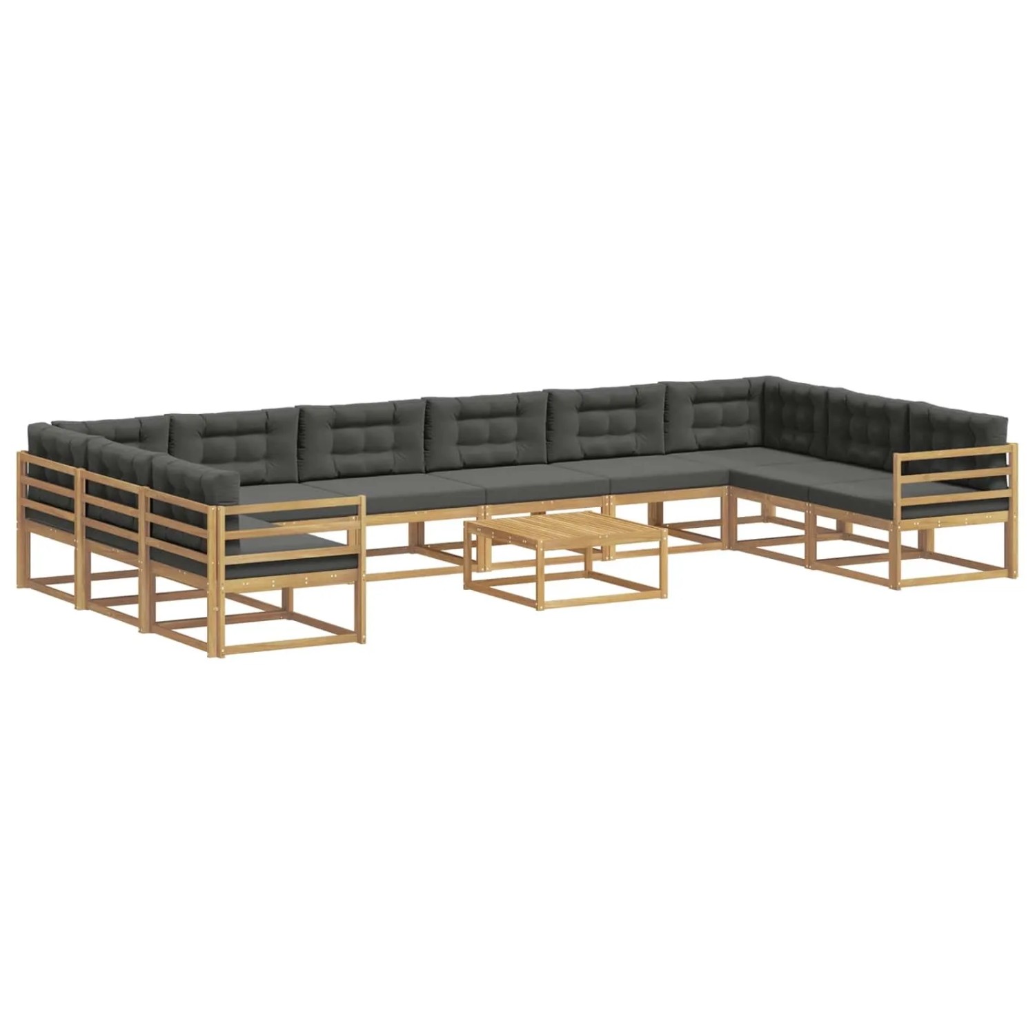vidaXL Outdoor-Sofagarnitur mit Kissen 11 Stk Weiß und Anthrazit 3387126