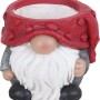 Roter Pflanztopf Weihnachtsmann aus Polystone, Ø 20 cm, als festliche Deko für den Innenbereich.