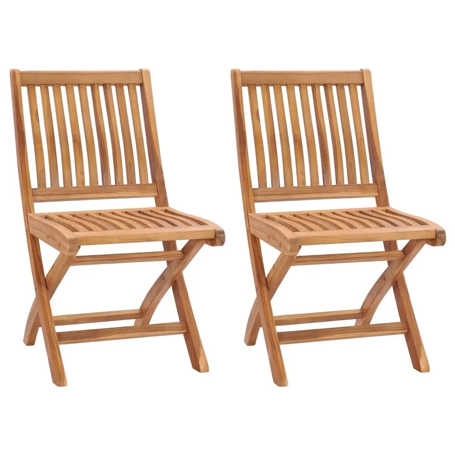 vidaXL Klappbare Gartenstühle 2 Stk Massivholz Teak 315105