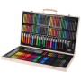 180-teiliges Malen- und Zeichen-Set in Holzbox mit Stiften, Farben und Zubehör.