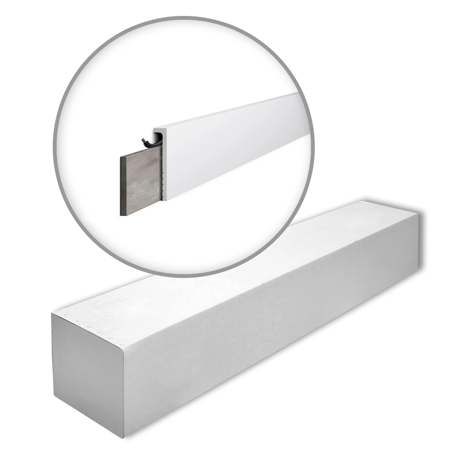 Thumbnail - NOEL & MARQUET NMC CF2S-Box WALLSTYL Abdeckleisten 1 Karton Set mit 18 Sockelleisten 36 m Weiß