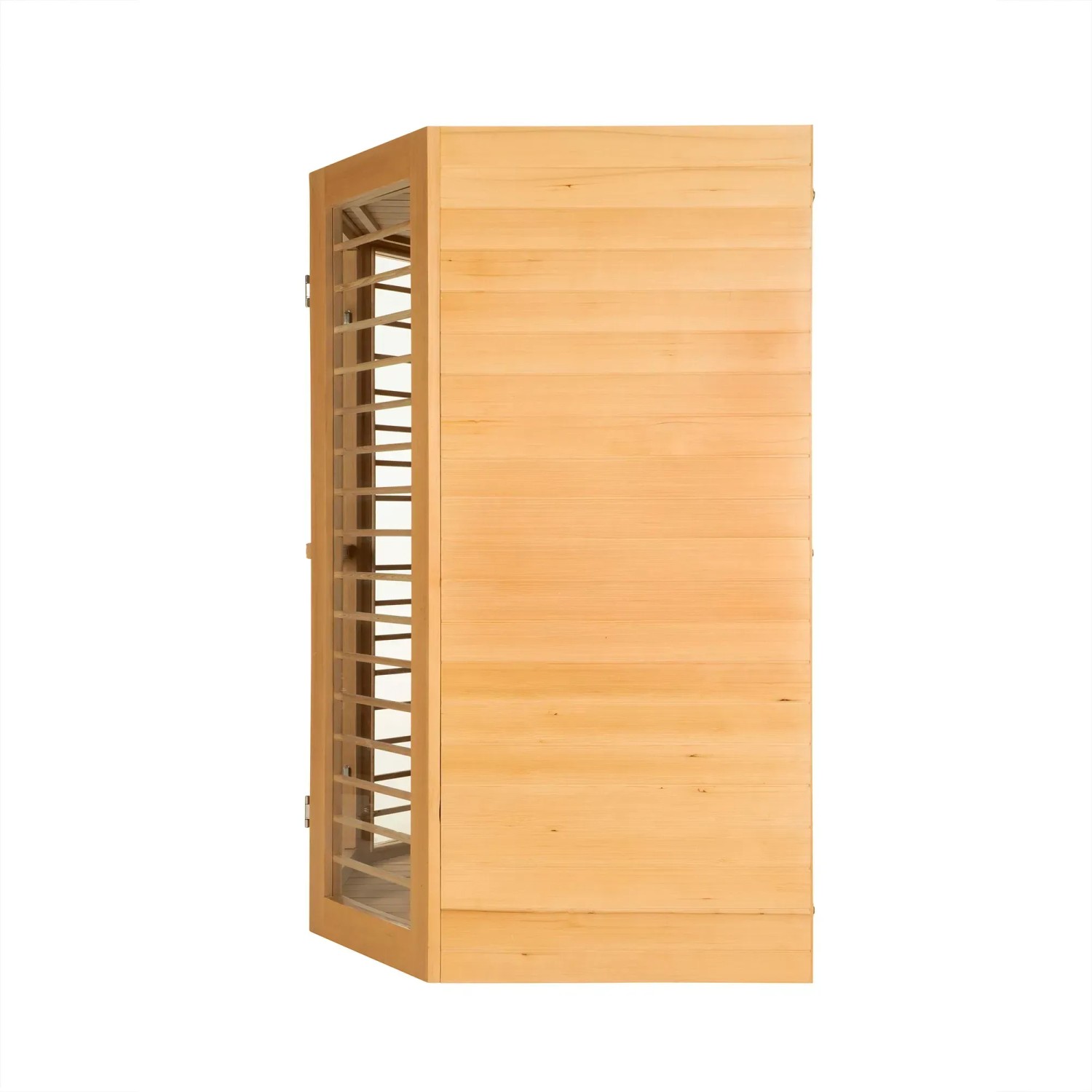 Redsun Deluxe Infrarotkabine XL aus Tannenholz, naturbelassen. Kabine für 2-3 Personen.