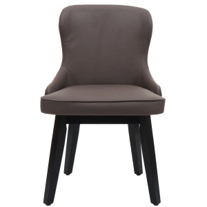 MCW Polsterstuhl M60, 6er-Set, dunkelgrün-grau, mit Holzbeinen.