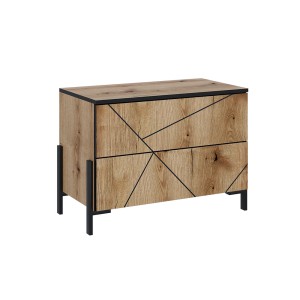 Vicco Nachttisch Hatto Eiche 78 x 55 mit 2 Schubladen