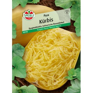 Sperli Kürbis Pyza Samen: Spaghettikürbis mit gelbem Fruchtfleisch, ideal für Pasta-Alternativen.
