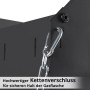 Detailaufnahme: Kette zur Gasflaschen-Sicherung am STAHLWERK Schweißwagen. Werkstatteinrichtung.
