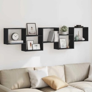 vidaXL Würfelregal 5 Fächer Schwarz Holzwerkstoff 859996