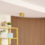 Goldene Lindby LED Deckenleuchte Nivoria aus Aluminium, runde Wohnzimmerleuchte.