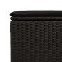 Detailansicht: Schwarzes Polyrattan Gartenmöbel mit Kissen, Teil der vidaXL Sofagarnitur.