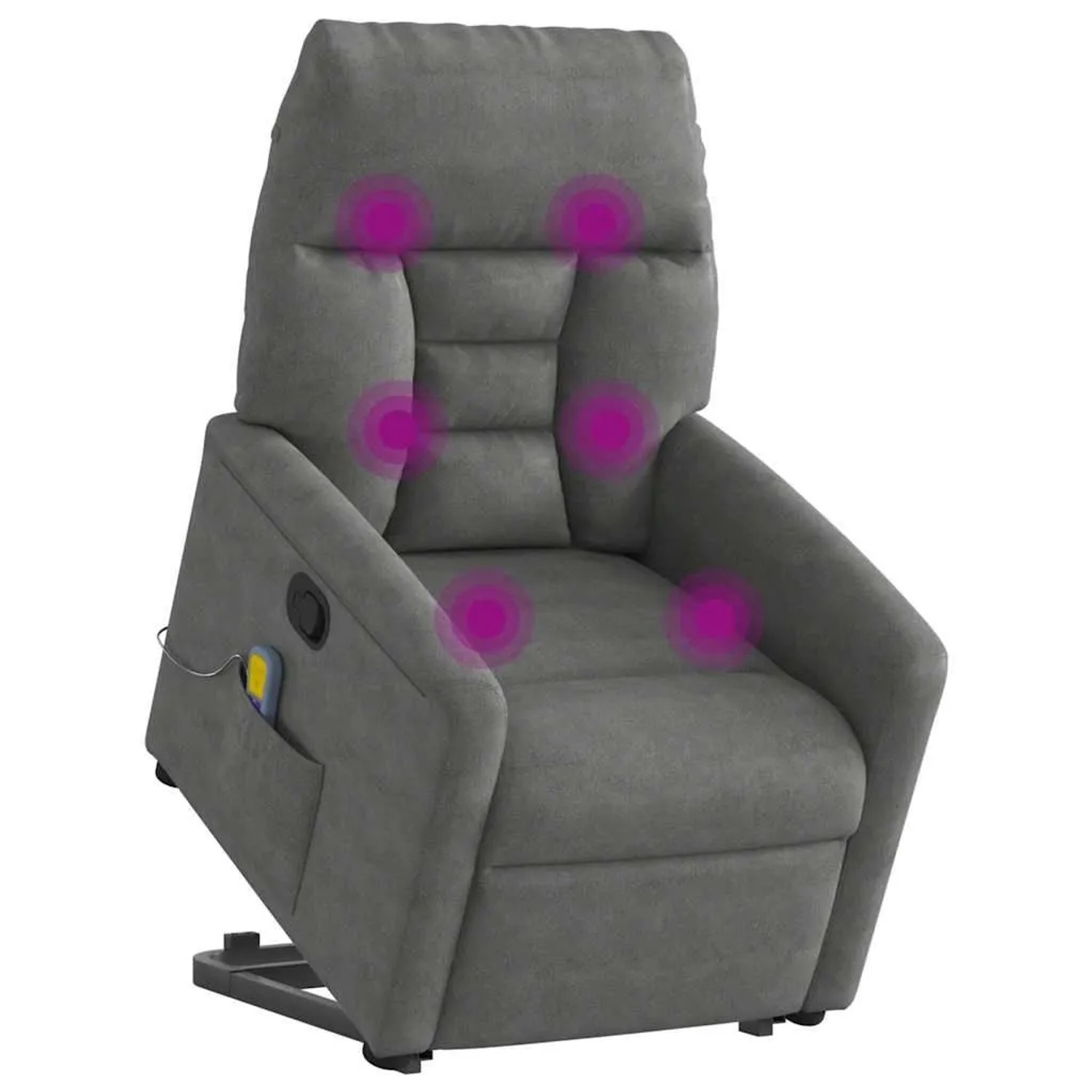 vidaXL Massagesessel mit Aufstehhilfe Dunkelgrau Mikrofasergewebe 3303096