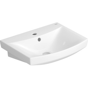 Weißes baliv Handwaschbecken Mansfield, 50 cm, für Wand- oder Aufsatzmontage.