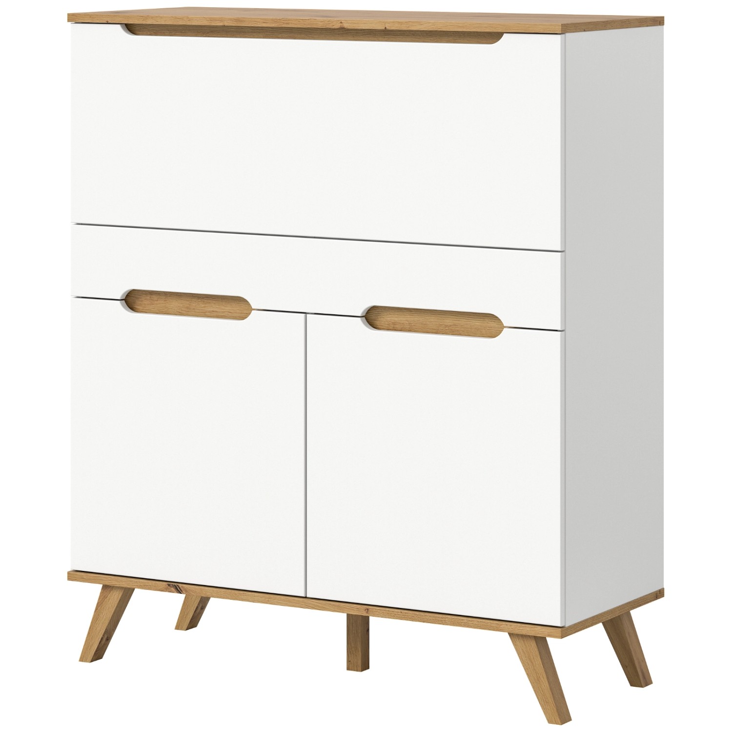 Inn.Furn Sekretär in Weiß und Eiche 100 cm Hygge