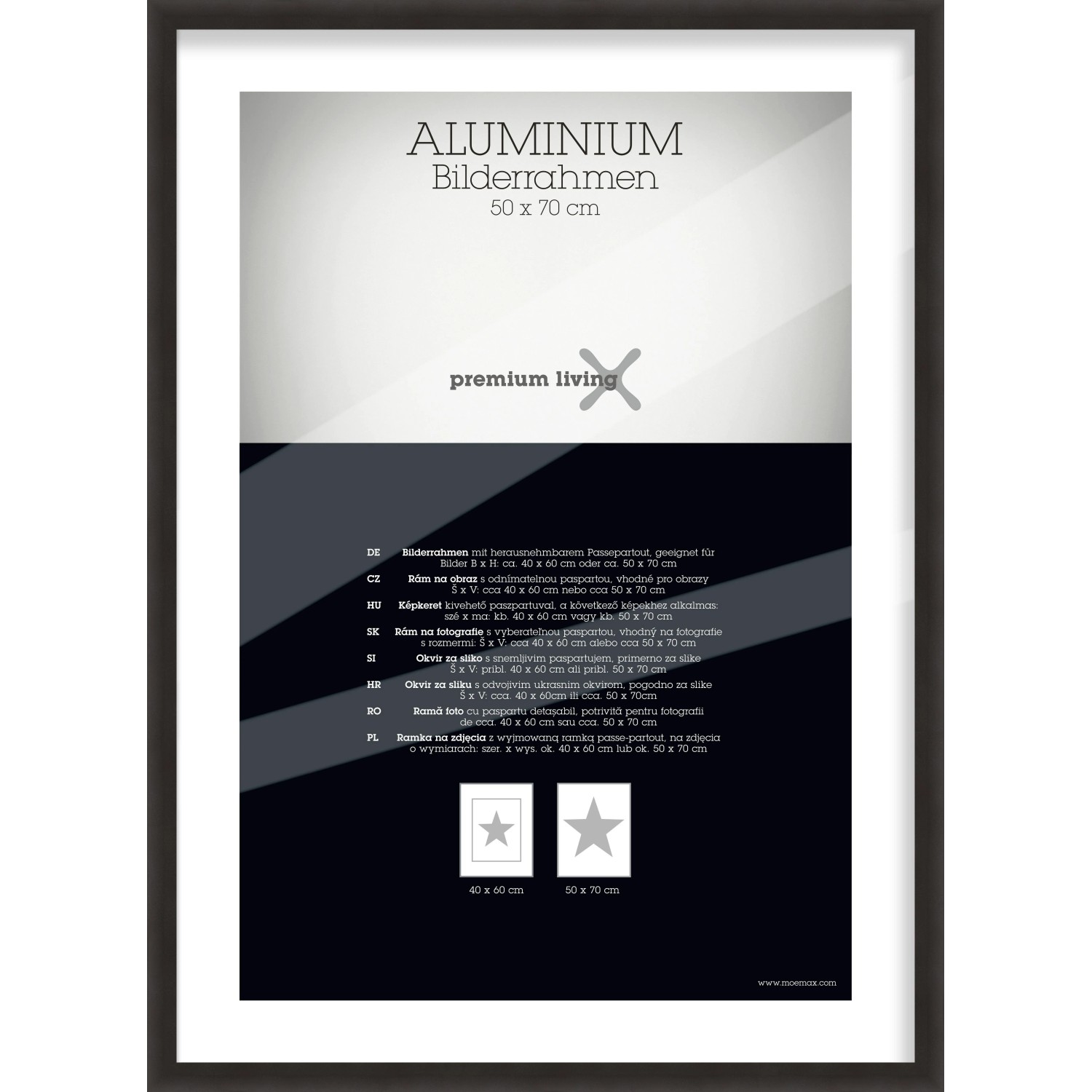 Premium Living Bilderrahmen Aluminium ca. 50x70cm