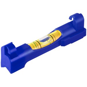 LUX Schnurwasserwaage Comfort, blau, zum Einhängen in Maurerschnüre für fluchtgerechte Ausrichtung.