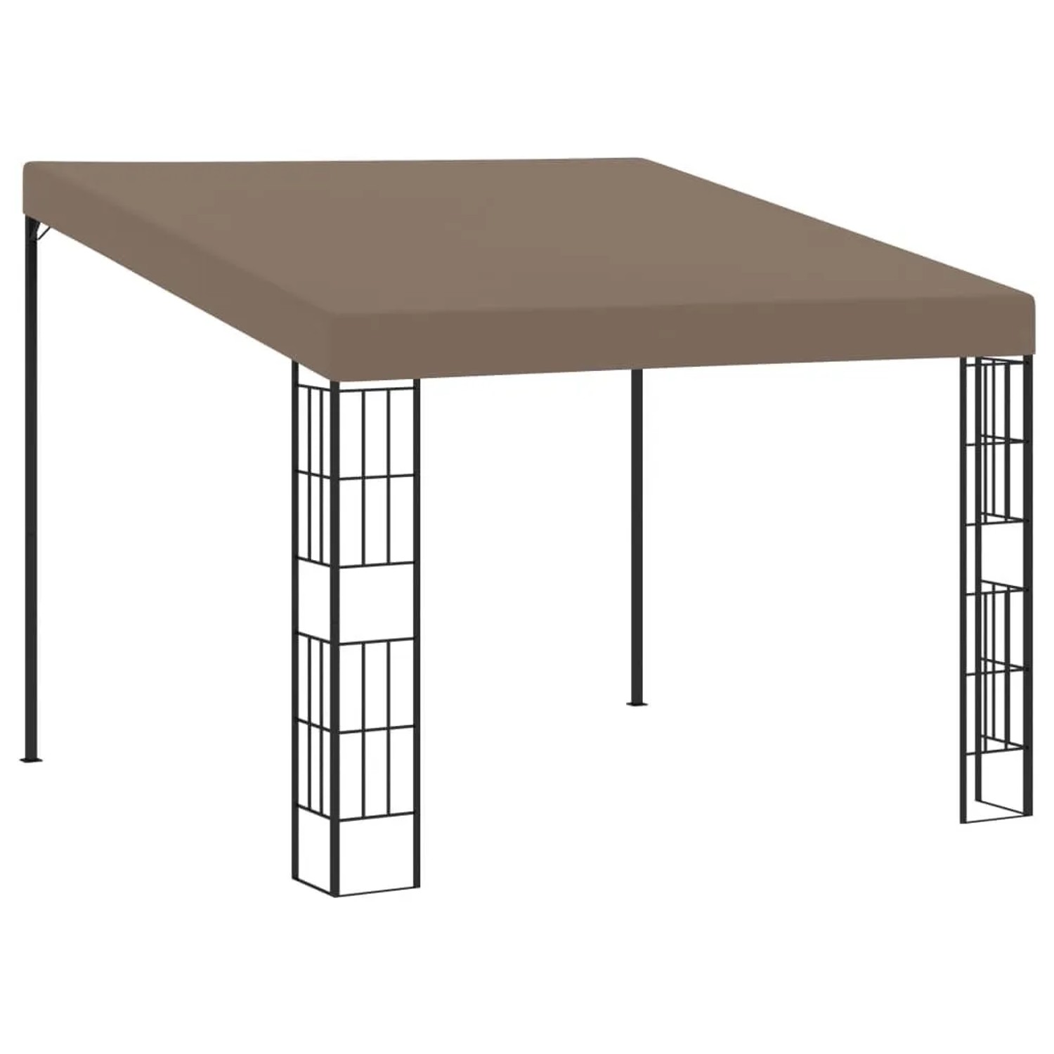 DELUKE Gartenpavillon Pergola LYMP 3x3m Taupe Stoff Terrassenüberdachung Garten Pavillon Rankhilfe Sonnenschutz Gartenpergola