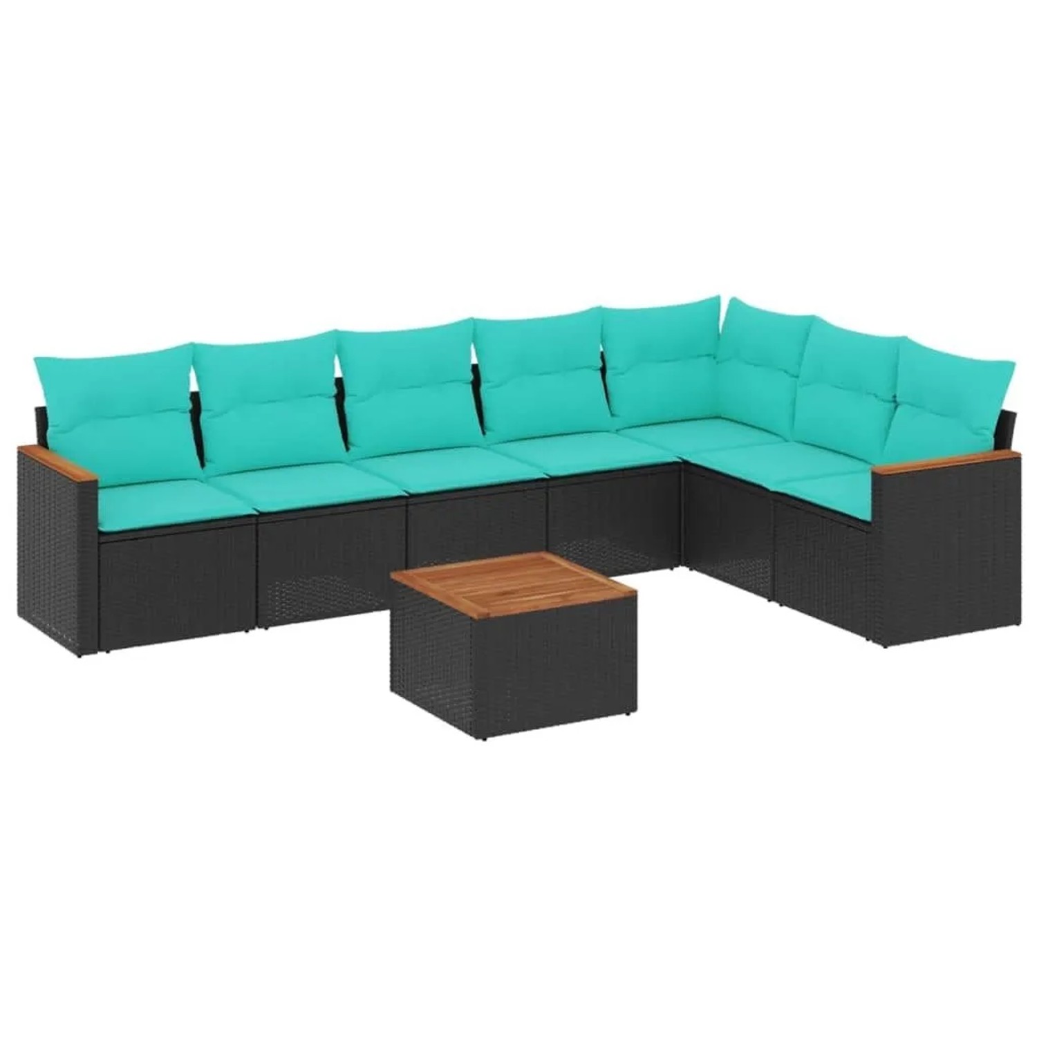 vidaXL 8-Tlg Gartensofa-Set mit Kissen Schwarz Polyrattan 3226036 günstig online kaufen