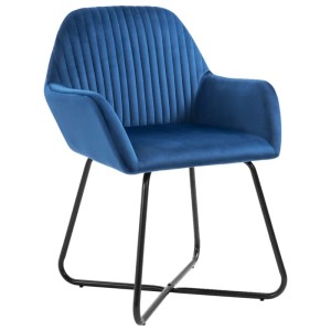 vidaXL Esszimmerstühle 6 Stk Blau Samt 277006