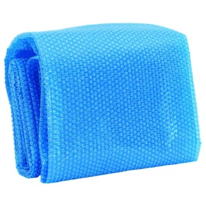 Blaue furnicato Poolabdeckung, rechteckig, 549x274 cm, aus PE-Folie mit Luftkammern.