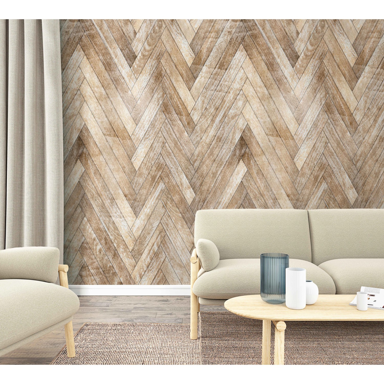 Thumbnail - Marburg Vliestapete Ikatoptik Braun 270 cm x 159 cm FSC®