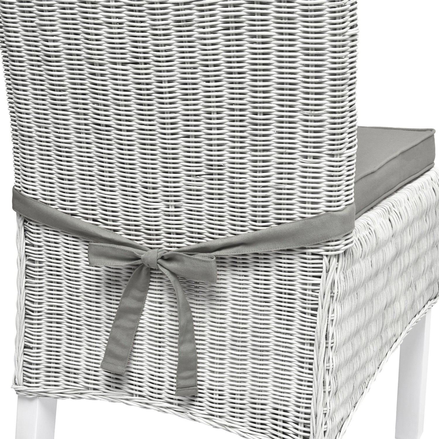 Beautissu Stuhlkissen Loft SK, 4er Set, hellgrau, 45x40cm, mit Haltebändern.