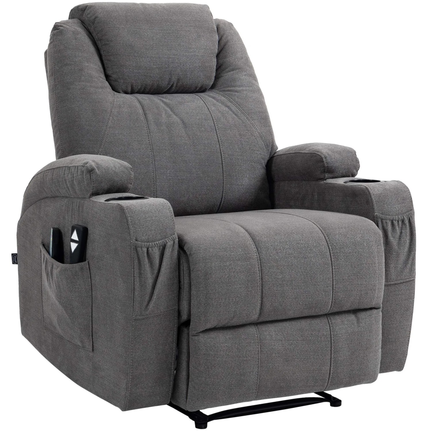 DELUKE Lounger Sessel PORTO Stoff Grau 83x94x105cm Loungesessel Wohnzimmer Bequem Lounger Clubsessel Sofa Hotelsessel