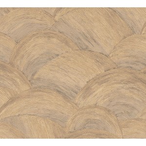 AS-Creation Vliestapete mit abstraktem, glänzendem Muster in Beige und Braun.