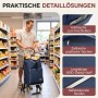 Sekey Einkaufstrolley blau, klappbar mit Kühlfach und Treppensteiger-Funktion.