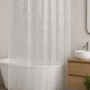 Transparenter EVA Duschvorhang mit 3D Karo Muster, 180x200 cm, für Dusche und Badewanne.