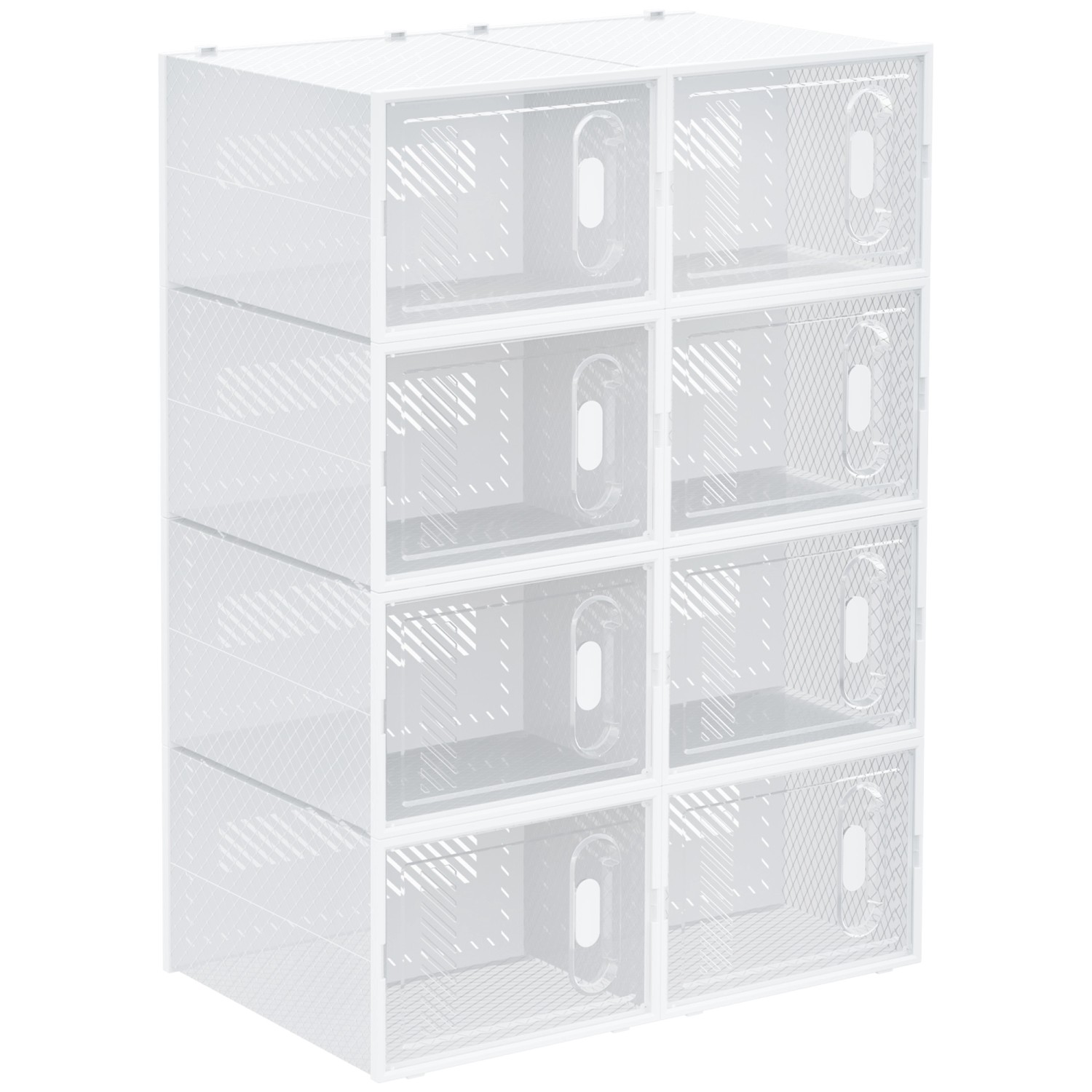 HOMCOM DIY Schuhschrank Kunststoff Transparent 28L x 36B x 21H cm
