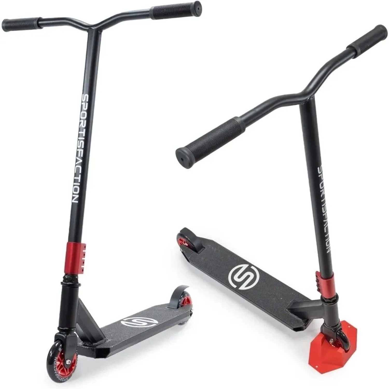 Sportisfaction Stuntscooter Rot ABEC11 Kugellager 4-fach Klemme Belastbar bis 100kg