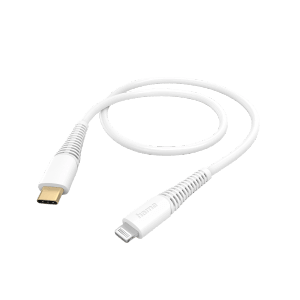 Weißes Hama Ladekabel, USB-C auf Lightning, 1,5 m, für Smartphones und Tablets.