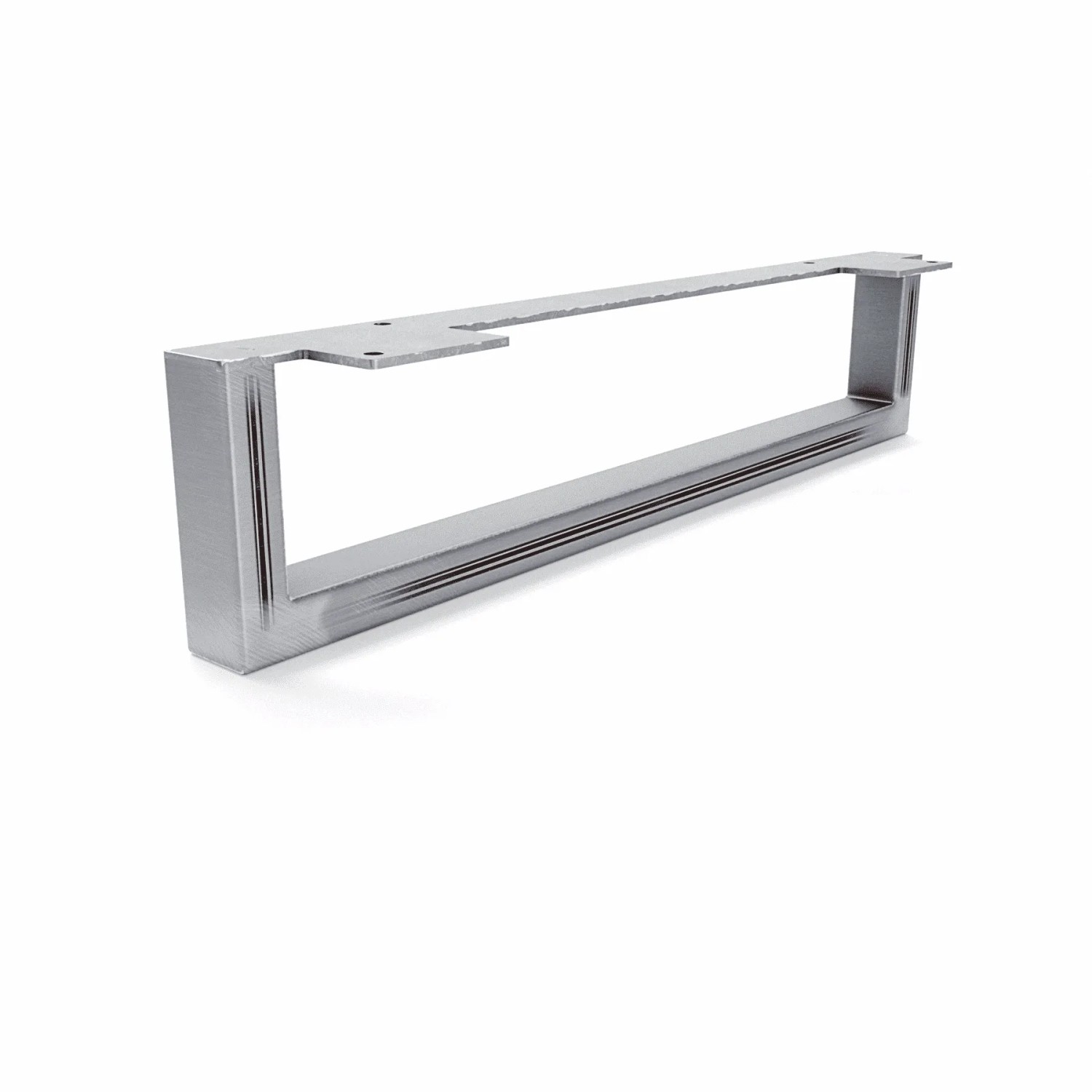 HEVVA Möbelbein GRAZ 10 cm Hoch 45 cm Tief 1 Stück Rohstahl-Klarlack