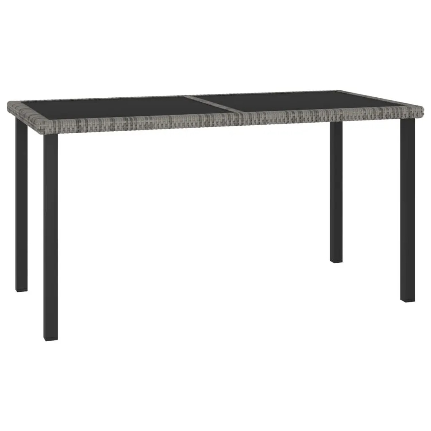 Furnicato Garten-esstisch Grau 140x70x73 Cm Poly Rattan
