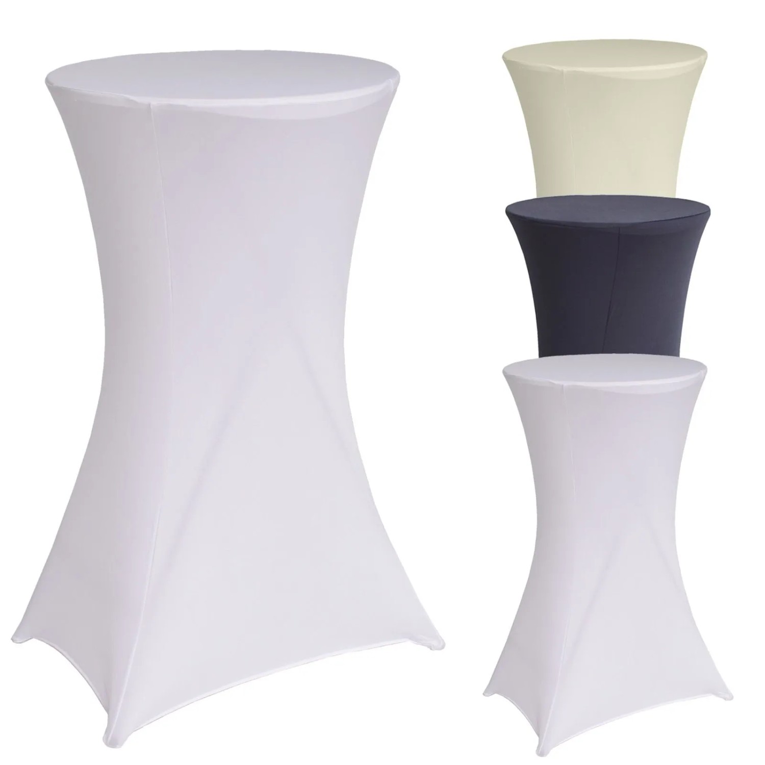 TRUTZHOLM Stehtischhusse Tischdecke Bistrotisch 60cm Weiß