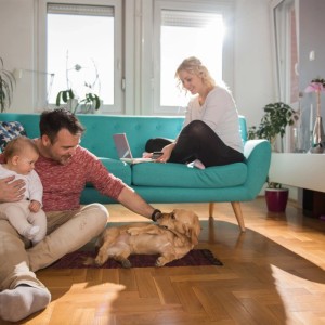 Relaxdays Flickenteppich Baumwolle Leder Khaki Rutschfest 60 cm x 100 cm 1 kg