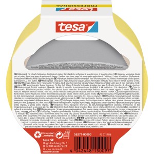 Tesa Malerband Professional, 25 m x 38 mm, gelbe Rolle für präzise Farbkanten.