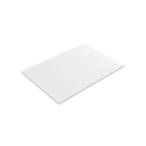 Rechteckige, weiße Aquabatos Duschwanne 100x70 cm in Steinoptik aus SMC Kunststoff.