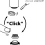 Illustration: Wagner Verstellfuß Justus Slim QuickClick Montage mit "Click" System.