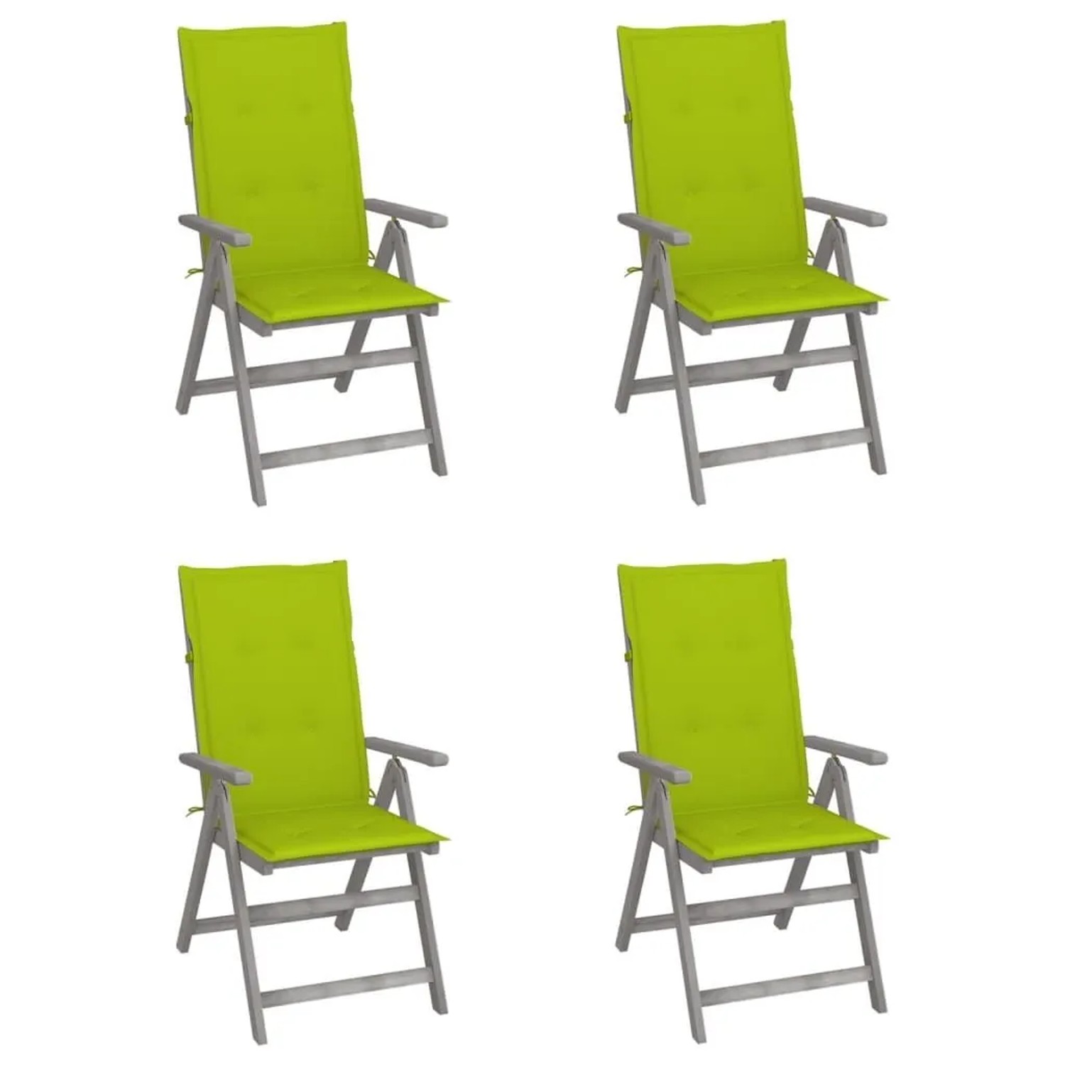 vidaXL Hochlehner Verstellbar 4 Stk mit Auflagen Massivholz Akazie 3065388