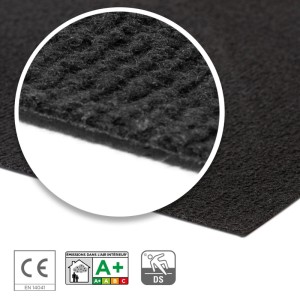 Floordirekt Messeteppich Sintra Pflegeleichter Gangläufer Schwarz 200 x 450 cm